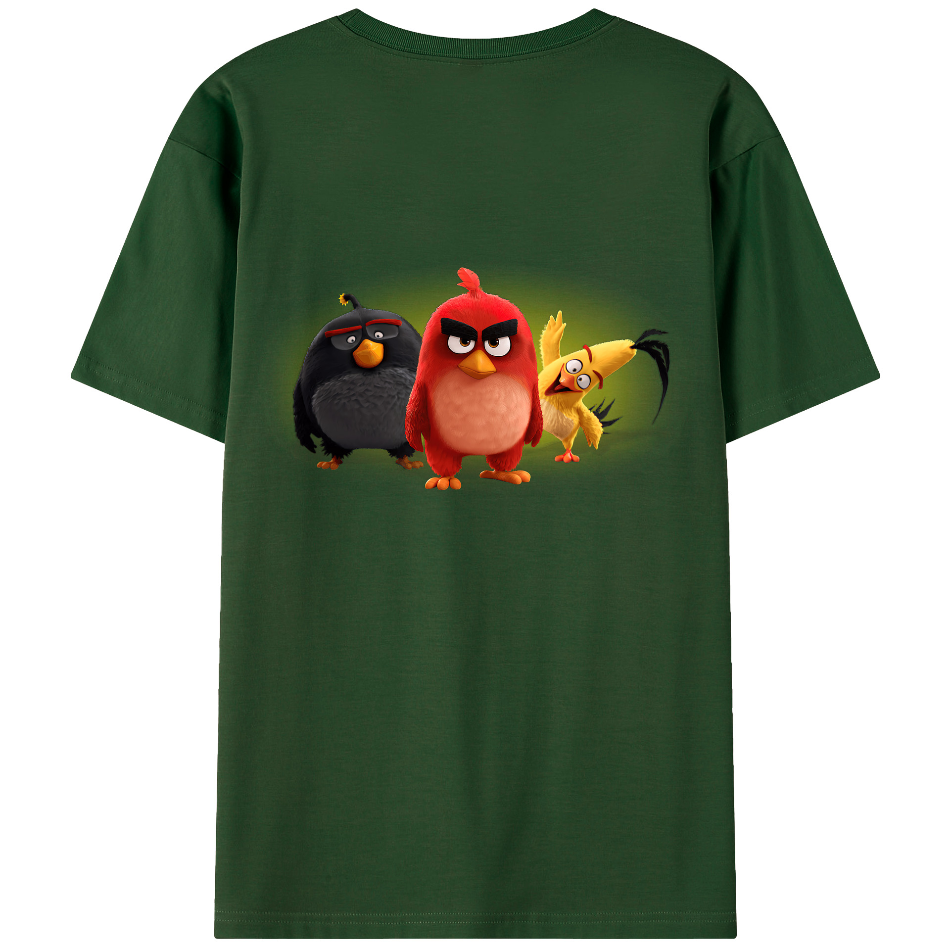 （画像用） Angry Birds アングリーバード 綿100％半袖Tシャツ（背面プリント）